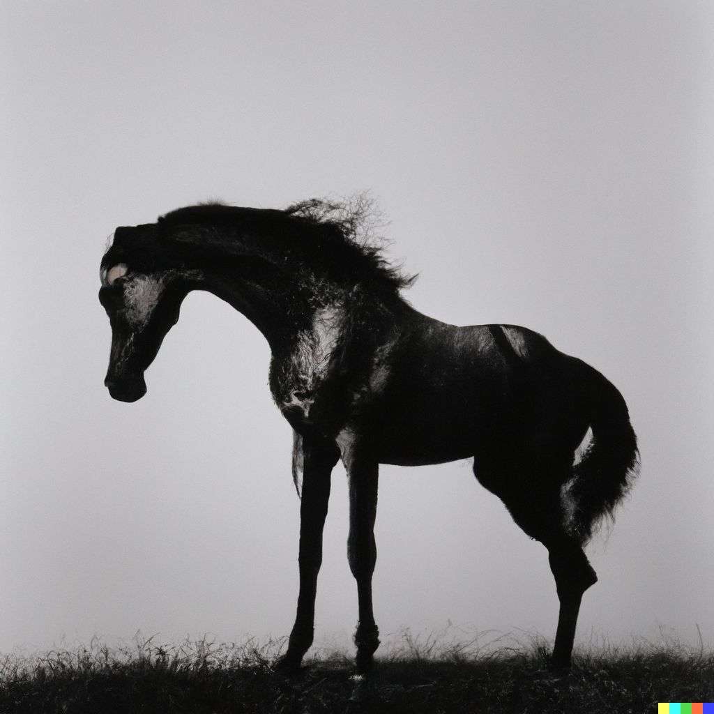 a horse, photograph taken by Michael Kenna
